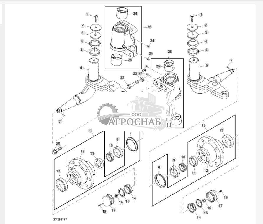 Rear Axle Spindles, Regular Duty 